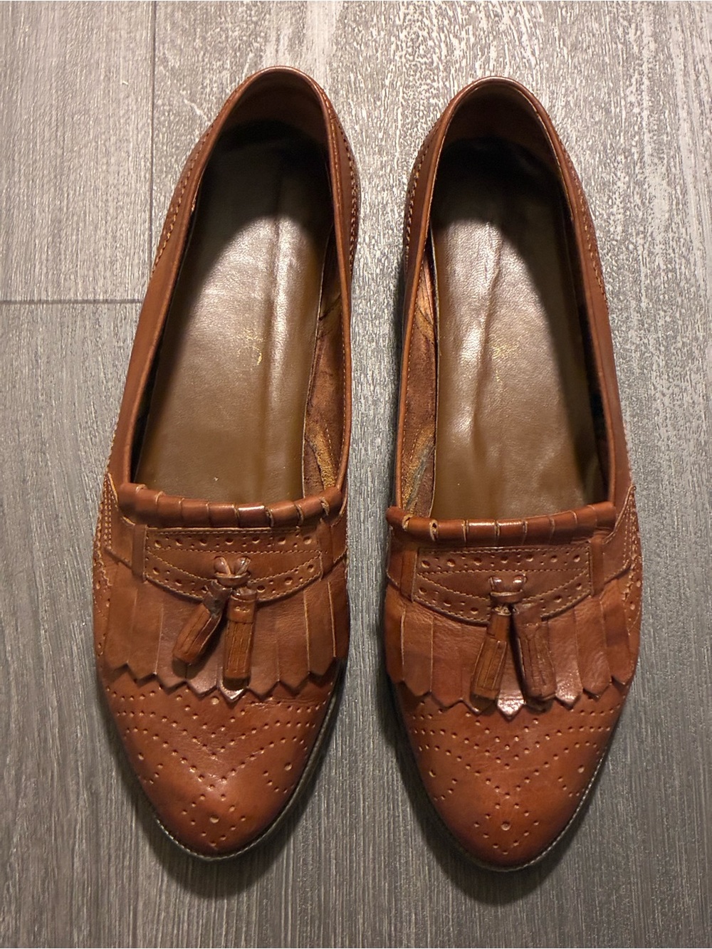 Hunt Club Women's Cognac Leather Tassel Loafers